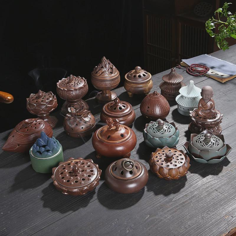 Home Fragrance Zen - Brûleur d'encens en céramique d'intérieur, support